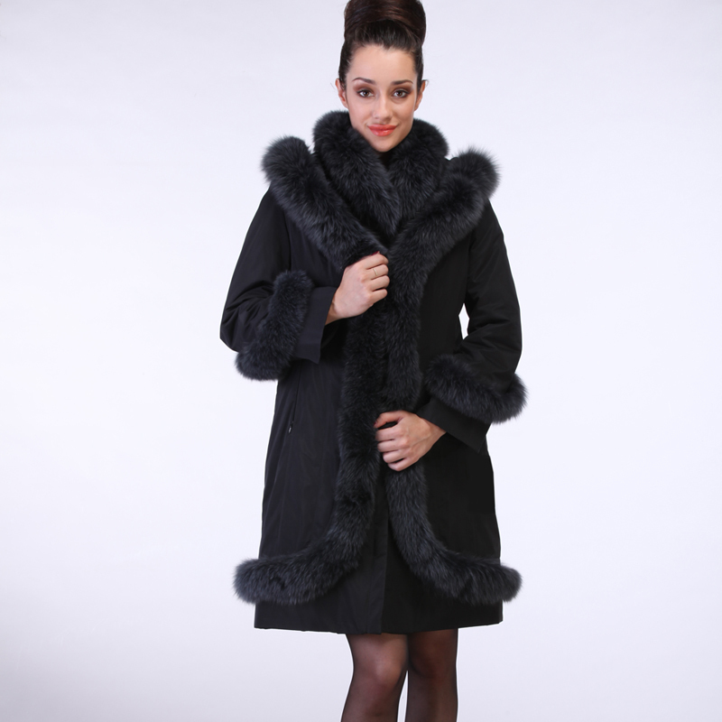 2012 rabbit wool liner fox heart fashion overcoat fur luxury winter nick coat female new arrival