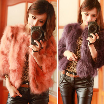 2012 raccoon wool fox fur short design three quarter sleeve coat overcoat