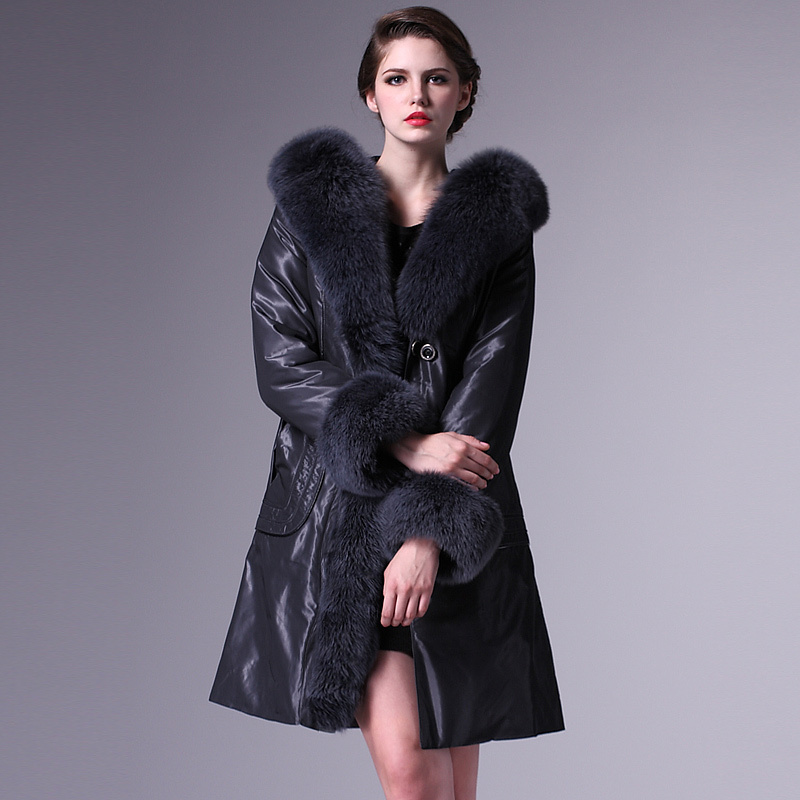 2012 rara luxury large fur collar fur one piece liner fur nick coat 2001