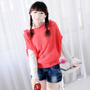 2012 real pictures with model hot-selling sweet all-match batwing sleeve sweater clothing for women