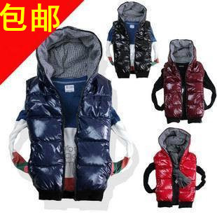 2012 reversible shiny casual women's vest down coat slim vest lovers male Women