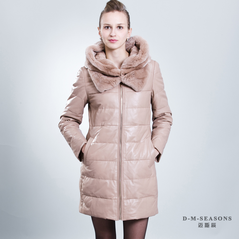 2012 rex rabbit hair genuine leather down coat sheepskin women's leather clothing d053