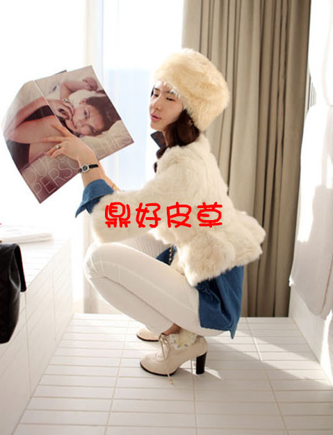 2012 rex rabbit hair ruffle short design fur coat rabbit fur overcoat fur