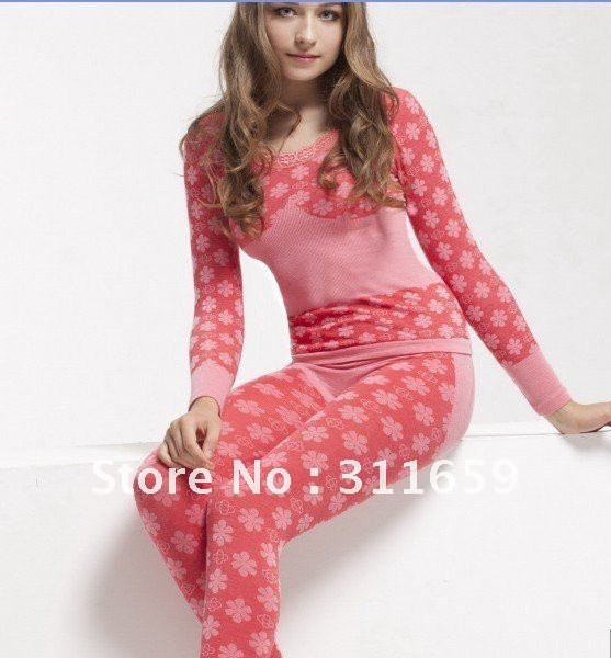 2012 Round brought bud silk cotton jerseys elastic body jacquard model body underwear lady warm wear