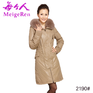 2012 semi finished women's medium-long faux down coat 2190 clothing leather