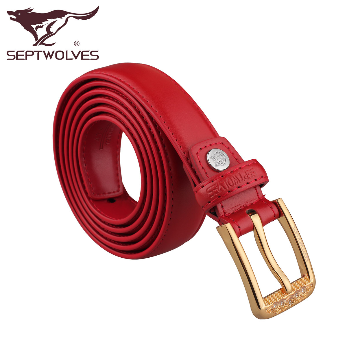 2012 SEPTWOLVES women's strap pin buckle cowhide genuine leather belt fashion female 491-1j