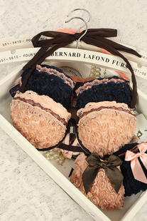 2012 sexy lace sweet rose bra women's push up bra underwear set bra