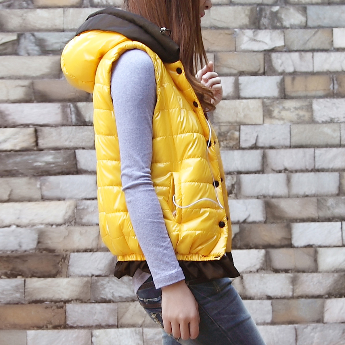 2012 short design outerwear lace cotton-padded jacket plus size with a hood down cotton vest vest female