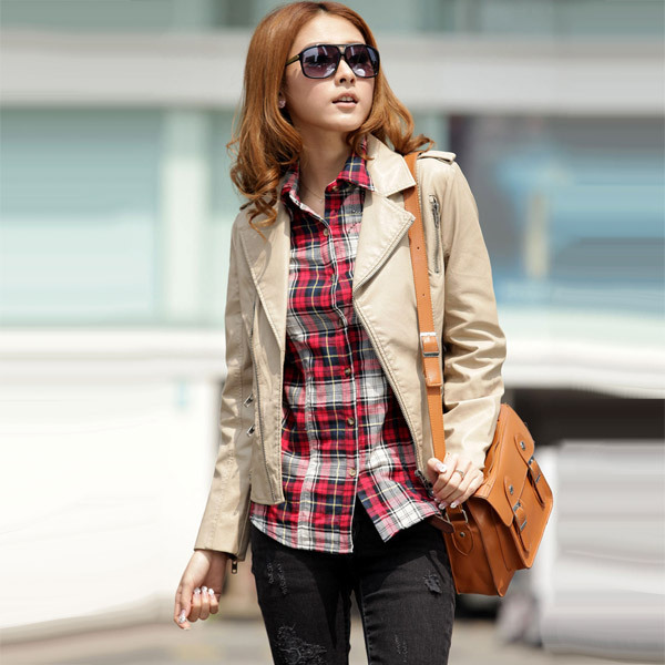 2012 short design slim women's female PU clothing women's small leather outfit water wash short design female leather clothing