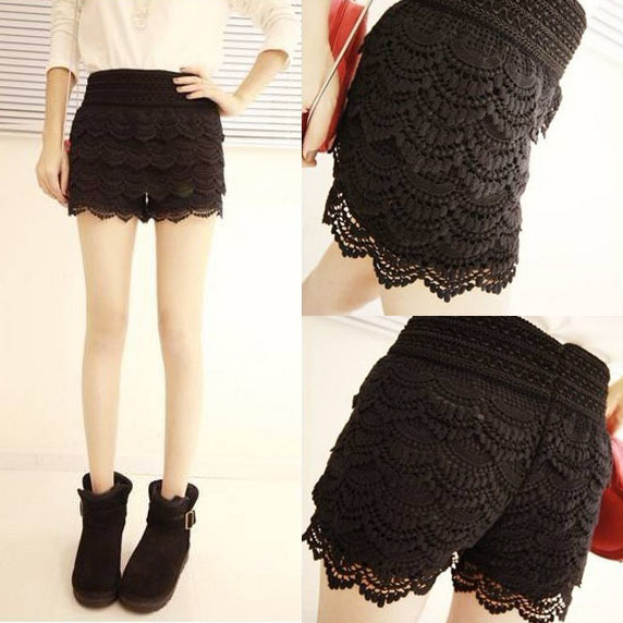 2012 shorts crotch 100% cotton full lace shorts cake pants culottes 0136-f43