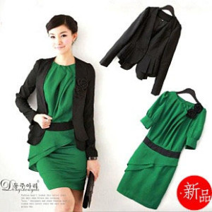 2012 skirt autumn women's slim ol twinset skirt set plus size lady's weart