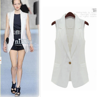 2012 sleeveless vest female autumn and winter Women plus size small vest waistcoat long design women's fashion vest