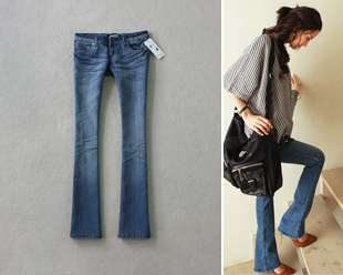 2012 slim denim wide leg pants b3016