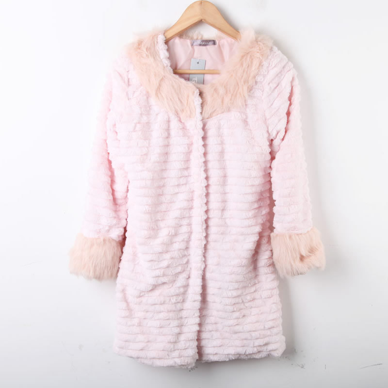 2012 slim faux artificial rabbit trophonema medium-long outerwear female