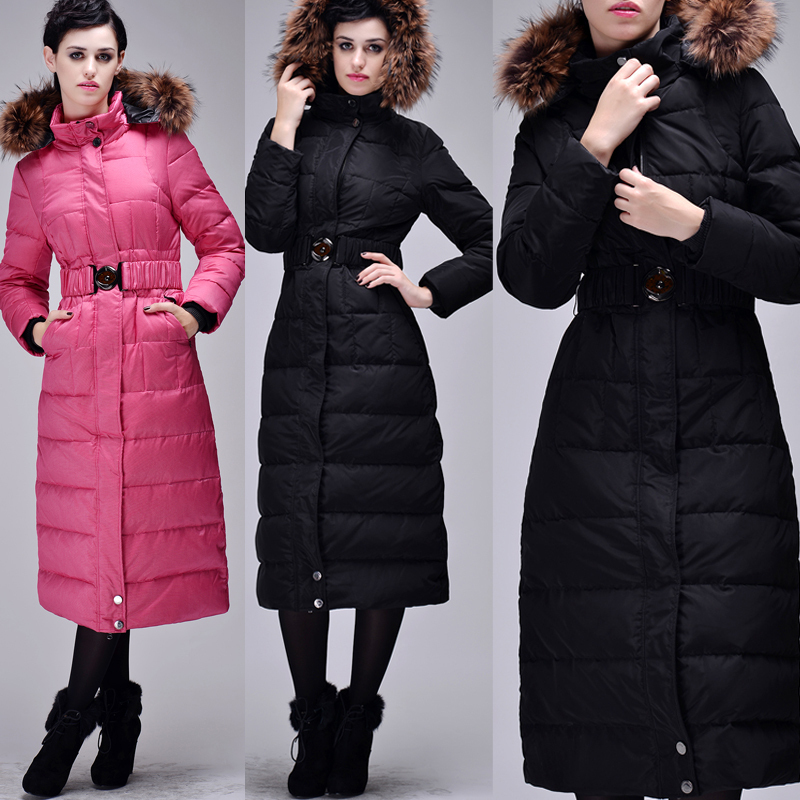 2012 slim ultra long down coat lengthen thickening plus size female ultra long paragraph