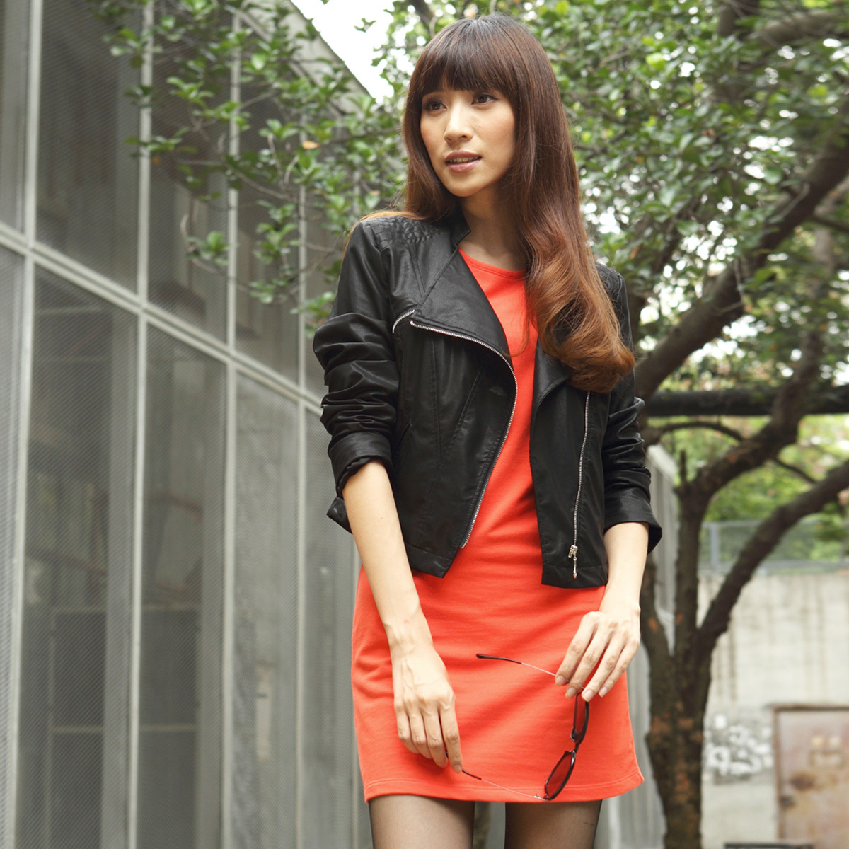 2012 slim zipper short design jacket female outerwear