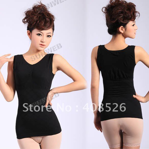 2012 Slimming Control Cotton Curve Model Body Shaper firm Tummy Control Vest Shape Wear Waspie free shipping 3857