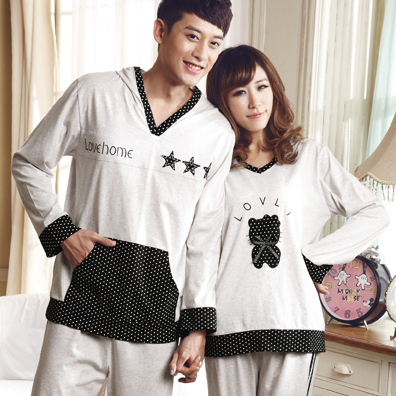 2012 spring and autumn cotton lovers sleepwear long-sleeve sleep set lounge