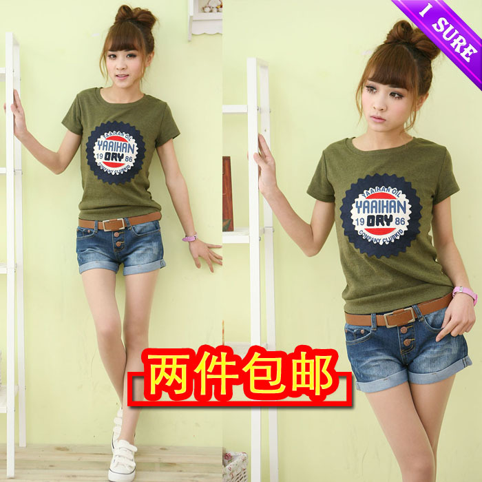 2012 spring and autumn denim shorts fashion loose denim shorts female 309