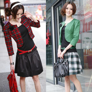 2012 spring and autumn fashion women's a-line one piece dress set slim elegant skirt dresses