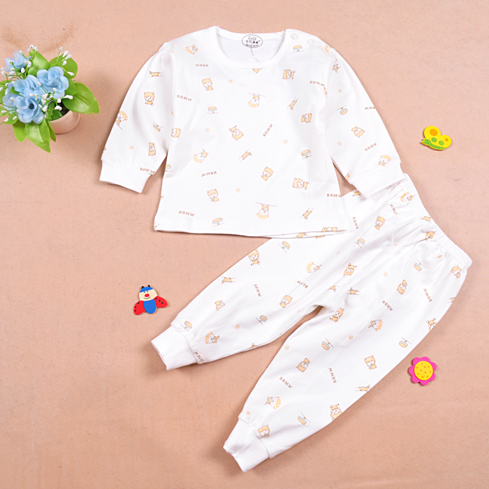 2012 spring and autumn infant baby 100% cotton button underwear set children's clothing child underwear