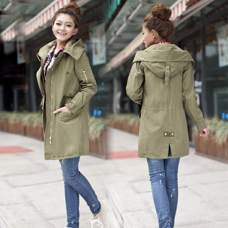 2012 spring and autumn maternity clothing plus size maternity hooded pure cotton-padded coat maternity trench 2006