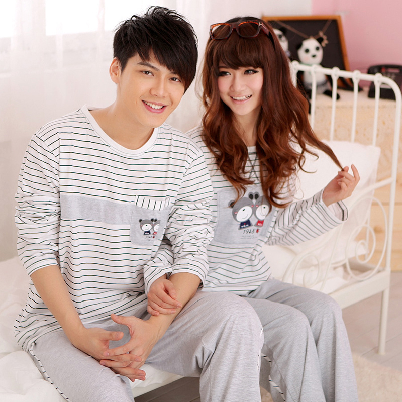 2012 spring and autumn new arrival easy bear at home service lovers sleepwear lovers 0856