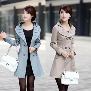 2012 spring and autumn new arrival women's slim elegant ol casual double breasted outerwear big trench