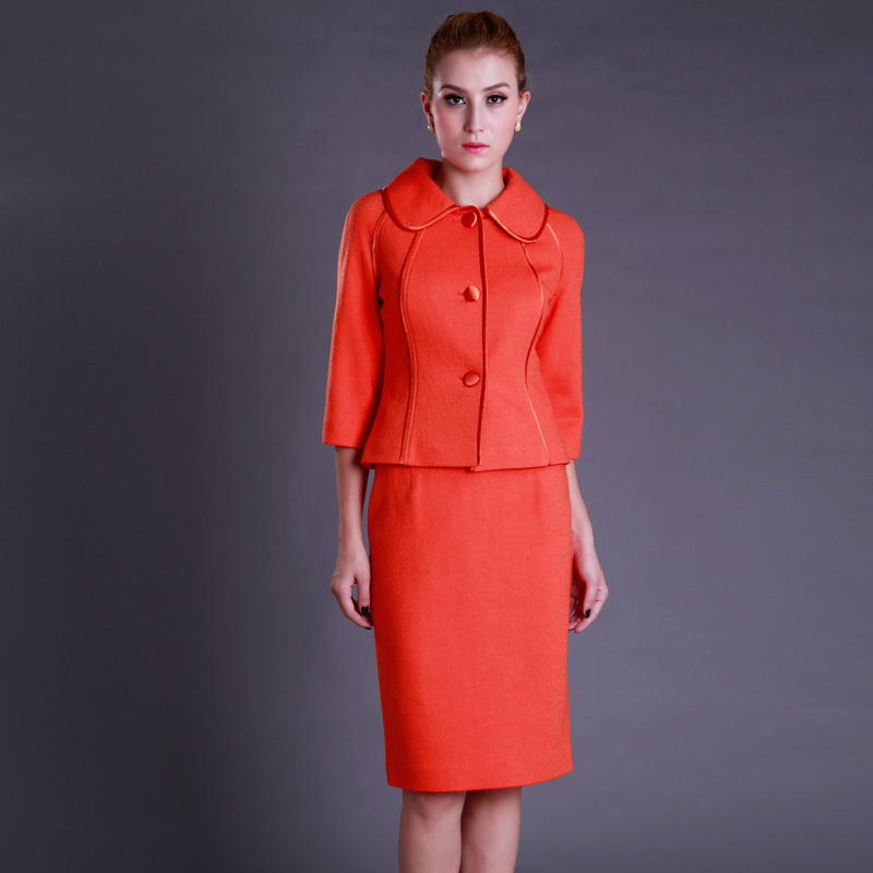 2012 spring and autumn skirt bordered work wear professional set skirt women's twinset