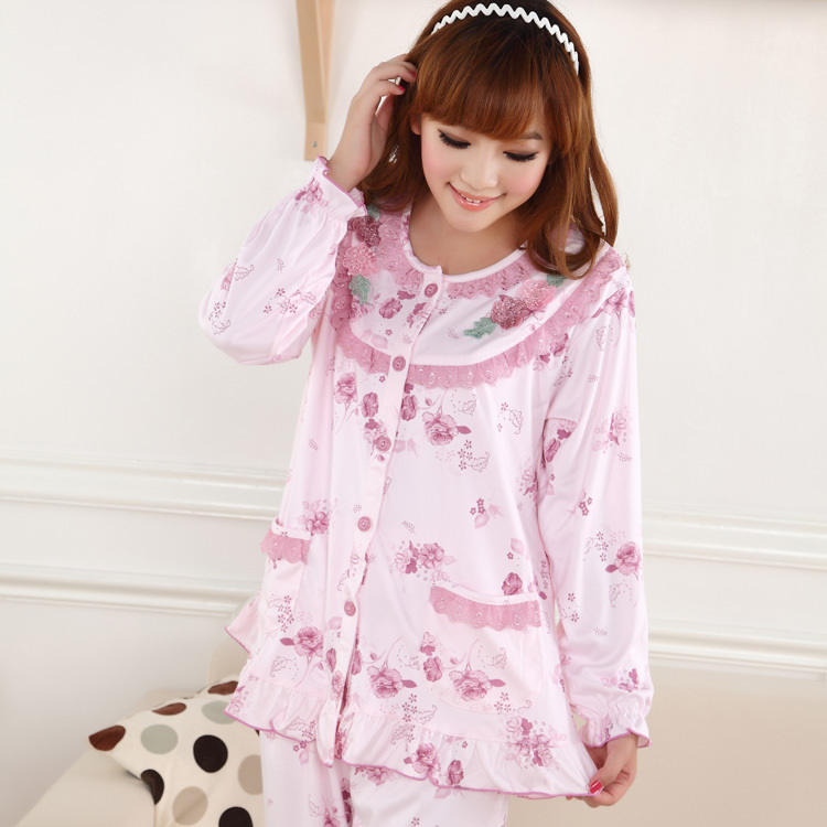 2012 spring and autumn sleepwear female 100% cotton long-sleeve casual lounge set