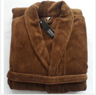 2012 spring and autumn solid color solid color coral fleece male thickening soft bathrobe