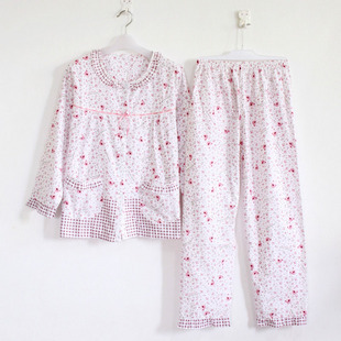 2012 spring and autumn summer sleepwear female 100% cotton long-sleeve lounge set