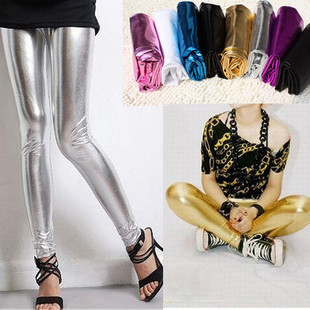 2012 spring and autumn tight multi color japanned leather pants metal faux leather legging faux leather pants matt skinny pants