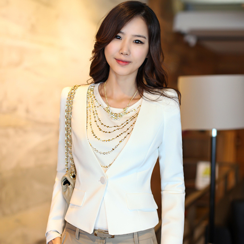 2012 spring and autumn women outerwear slim short jacket fashion long-sleeve blazer female large autumn