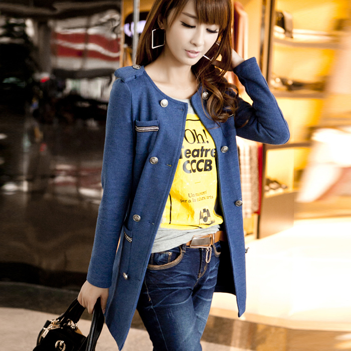 2012 spring and autumn women's fashion elegant all-match women's outerwear medium-long casual clothing female