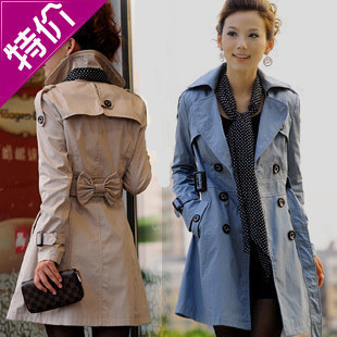 2012 spring and autumn women's fashion new arrival slim elegant double breasted trench female outerwear