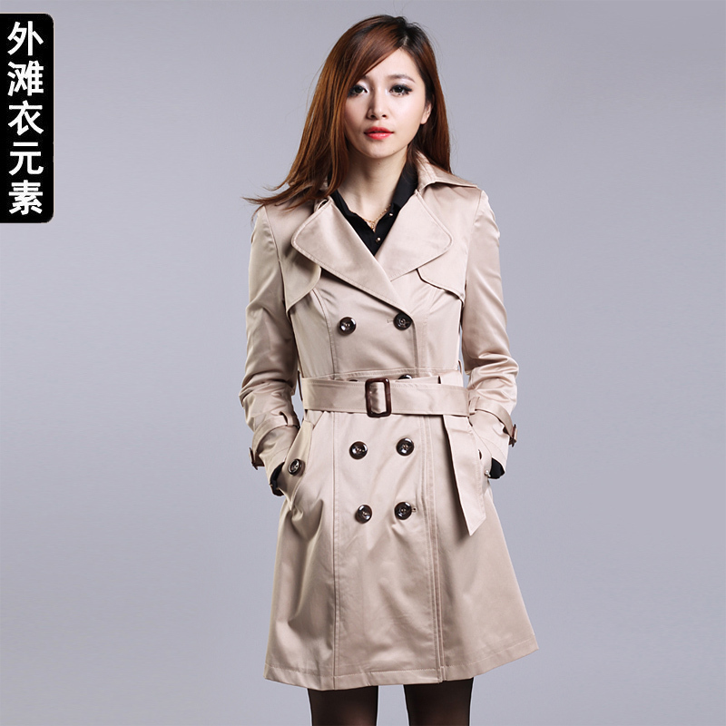 2012 spring and autumn women's new arrival ol long design slim double breasted women's trench casual outerwear female 92