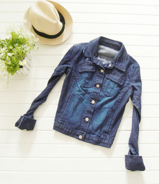 2012 spring and summer fashion clothes wearing white slim women's long-sleeve denim outerwear jacket