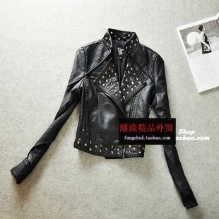 2012 spring and summer fashion leather clothing PU outerwear personalized short jacket female