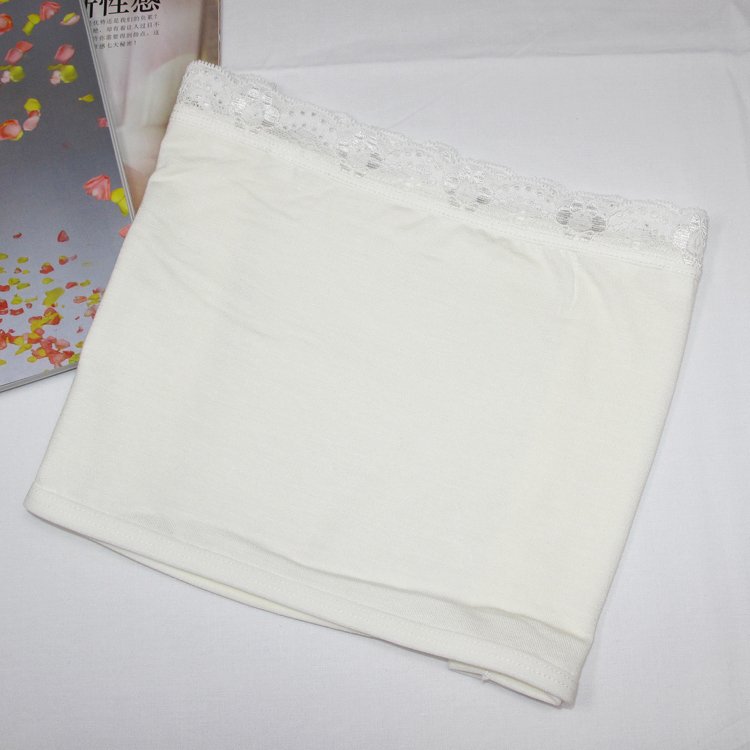 2012 spring and summer lace decoration ultra elastic 100% cotton tube top underwear slim white tube top m02