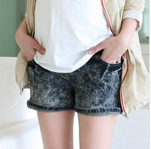 2012 spring and summer maternity pants maternity shorts worn denim maternity shorts