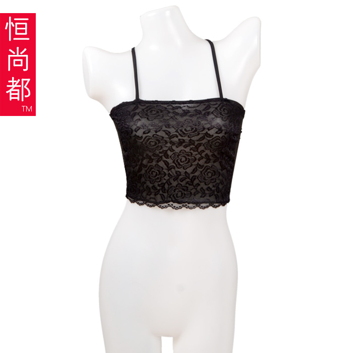 2012 spring and summer sexy translucent gauze lace jacquard mesh tube top spaghetti strap tube top