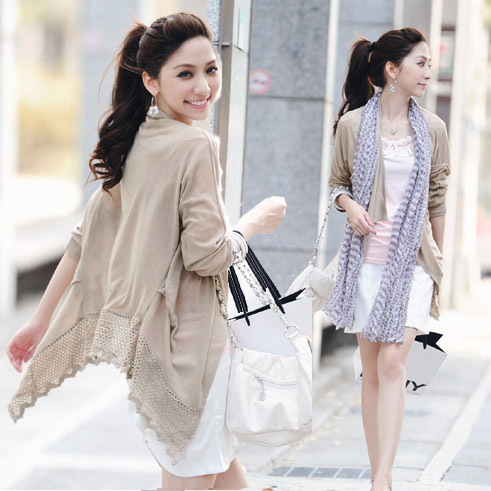 2012 spring and summer women's elegant all-match loose long-sleeve sweater cardigan knitted outerwear