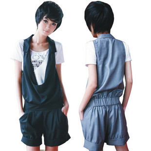 2012 spring and summer women's fashion jumpsuit fashion personality one-piece shorts