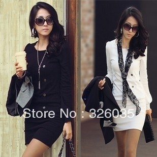 2012 spring autumn and winter slim princess slim hip one-piece dress long-sleeve dress women's summer