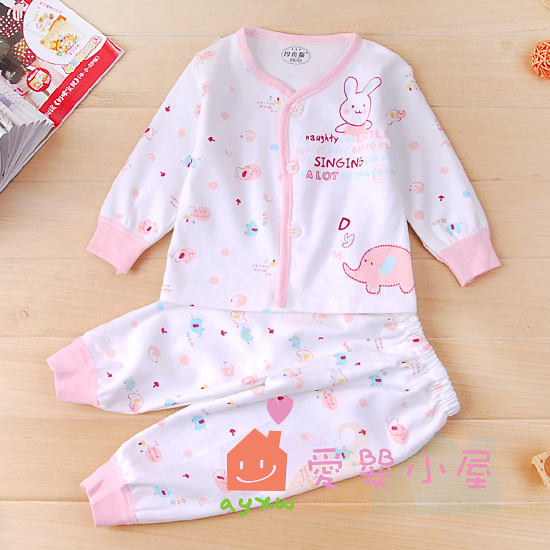 2012 spring baby 100% cotton cartoon buckle underwear set dual lines, xya686