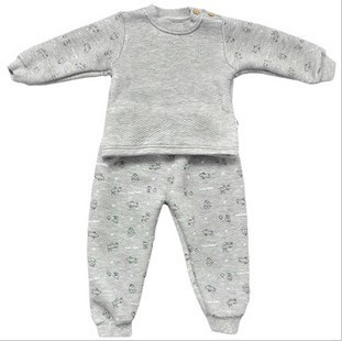 2012 spring baby bamboo charcoal fiber clip wire baby thermal underwear set o-neck 1662