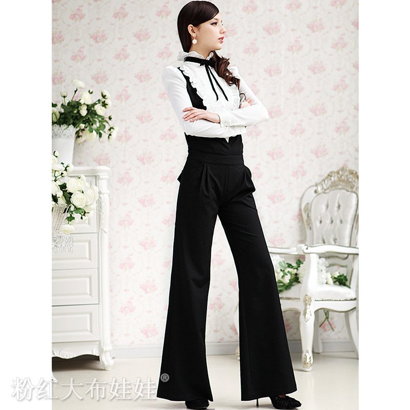 2012 spring black elegant vest style women's one piece trousers,Rompers