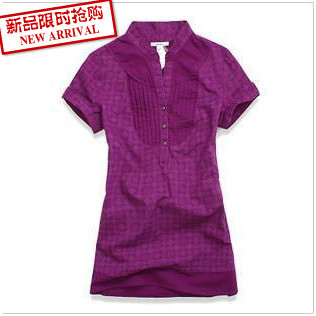 2012 spring bossini women's casual 100% cotton small stand collar short-sleeve shirt 2