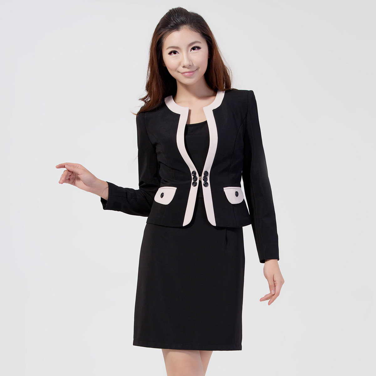 2012 spring brl autumn and winter white collar elegant set skirt female work wear